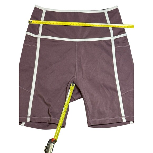 Antonio Melani Active High Waist Contrast Trim Purple White Bike Shorts Medium - Picture 5 of 8